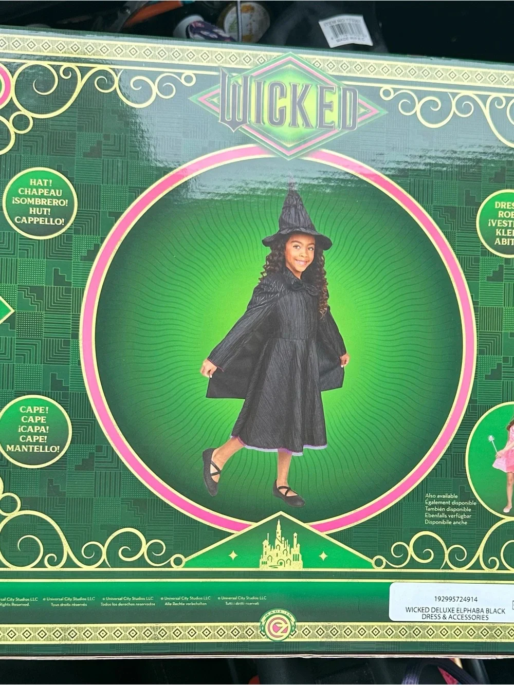 Wicked Kids Black Dress Costume by Universal studio six 4-6x